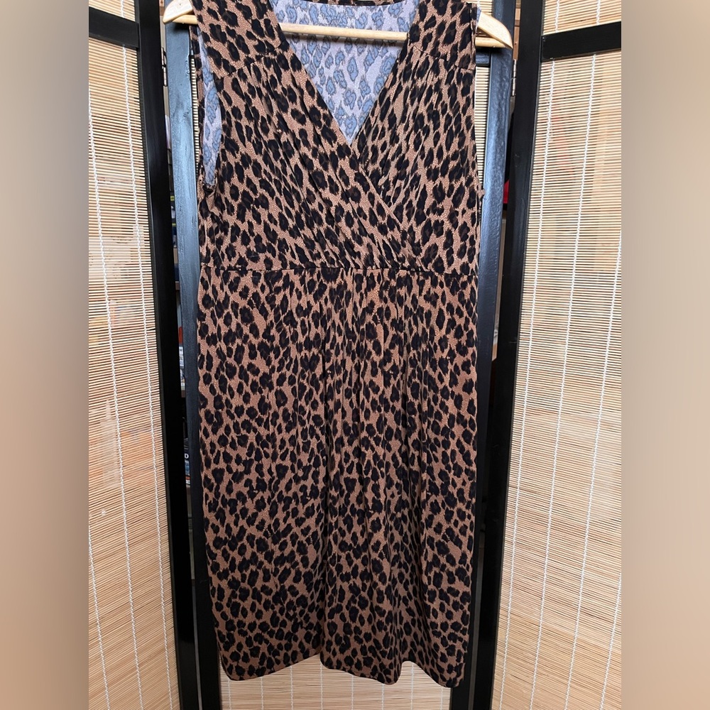 Charter Club Brown Leopard Print Midi Dress